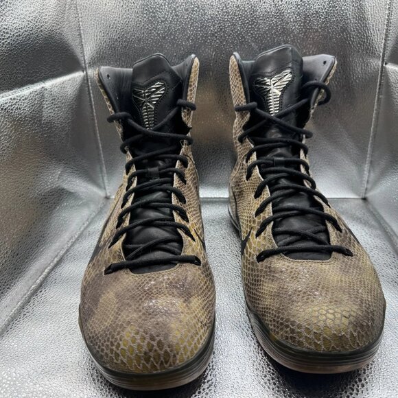 Size 13 Nike Kobe 9 EXT QS High Snakeskin Tan Black‎ Mens Sneakers 716616-001 - Picture 8 of 12